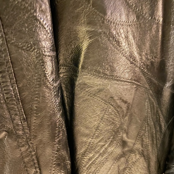 Leather jacket men, XXL, with collar, zipper and snaps. - Picture 8 of 14